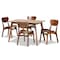 Baxton Studio Katya Mid-Century Modern Walnut Brown Finished Wood 5-Piece Dining Set 183-11637-11644-Zoro - alternate 1